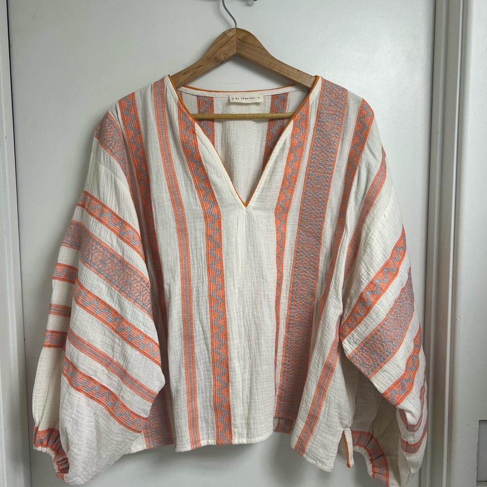 Bohemian shirt with balloon sleeves